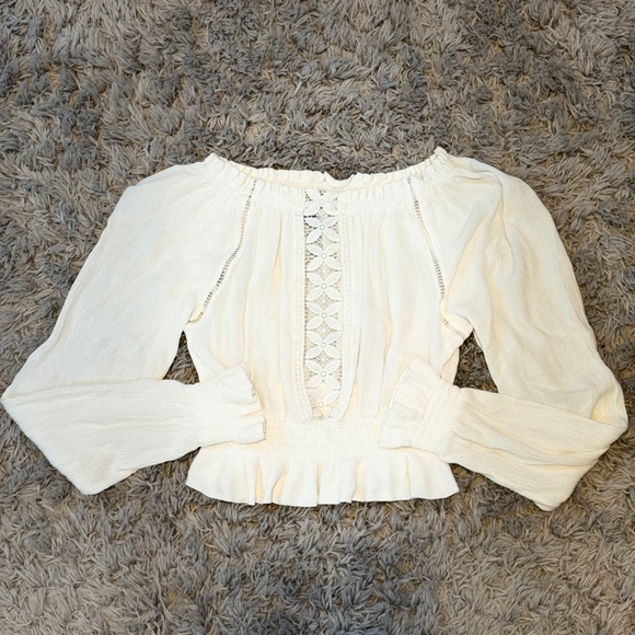 H&M Tops Hm Divided Long Sleeve Mesh Crop Top Poshmark